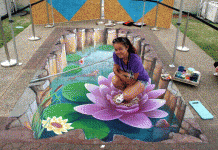 Celebrated chalk art