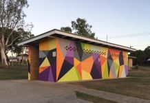 Toilets transformed by artworks